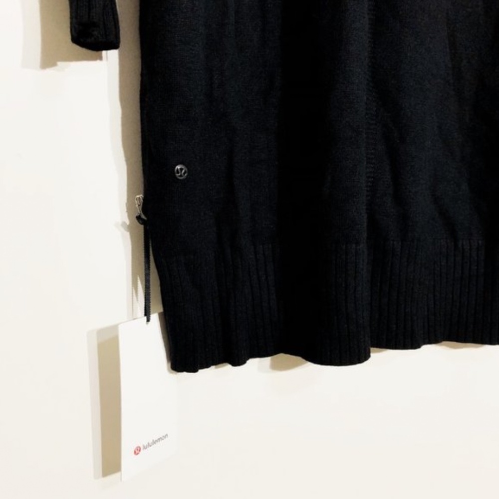 NEW Lululemon Softer Still Knit Sweater Dress Black Cashmere Blend XL Pocket - Picture 9 of 15